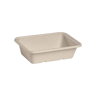 BioPak BioCane Rectangular Takeaway Container Plant Fibre Natural 600ml (500/ctn)