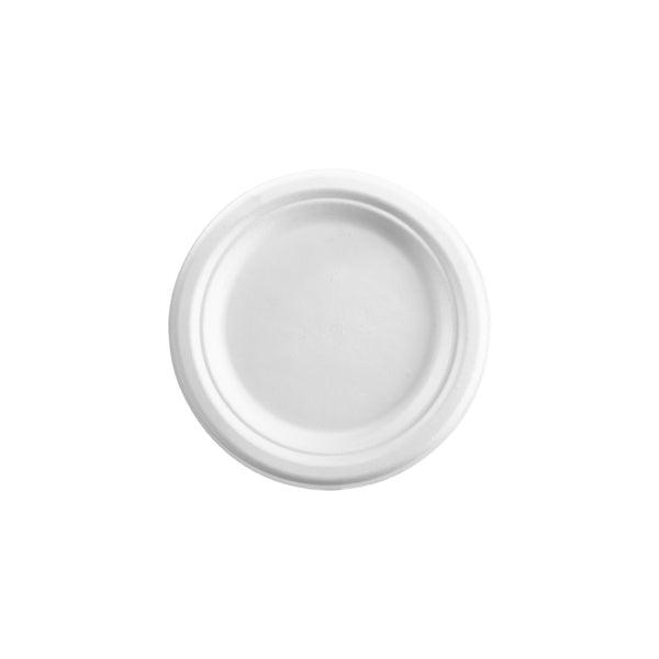 BP.B-PL-07-PF BioPak BioCane Round Plate Plant Fibre White 180mm / 7" Globe Importers Adelaide Hospitality Supplies