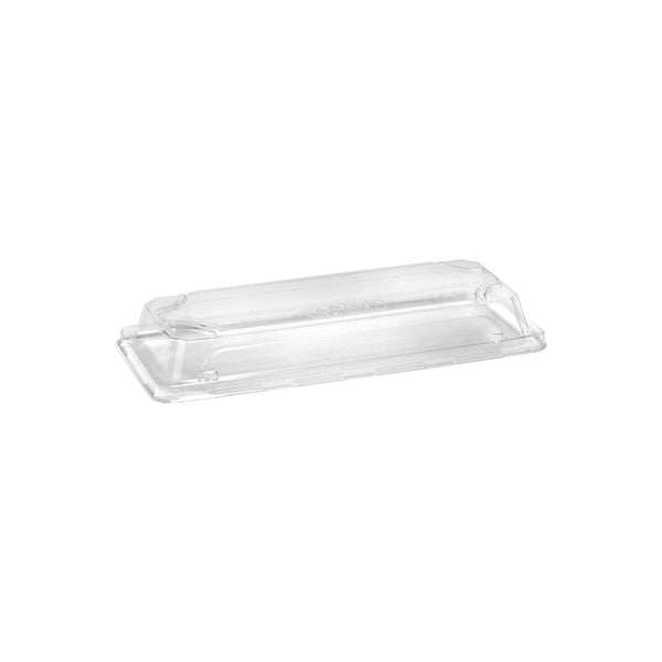 BP.B-STL-LONG-PET BioPak Clear PET Sushi Tray Dome Lid Long 223x93x24mm Globe Importers Adelaide Hospitality Supplies
