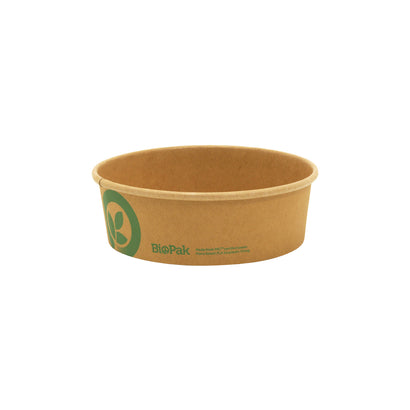 BioPak FSC™ Paper Wide BioBowl Kraft 148x48mm / 500ml (400/ctn)