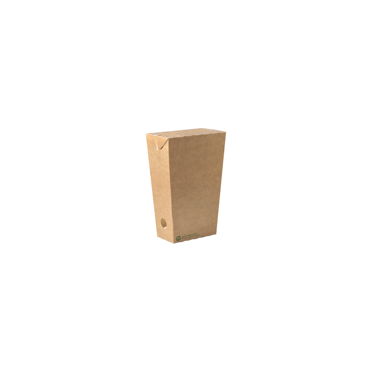 BP.BB-CHIP-L BioPak BioBoard Enclosed Chip Box Printed Kraft Look Large 100x55x150mm Globe Importers Adelaide Hospitality Supplies