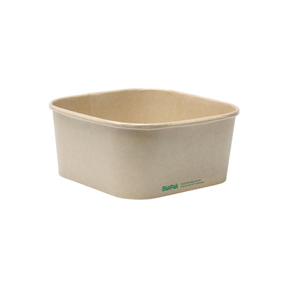 BioPak FSC™ BioBoard Square Takeaway Container Natural 1400ml (300/ctn)