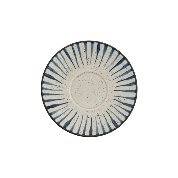 70.BW20040 Brew Pottery Blue Flame Cappuccino Saucer 143mm Globe Importers Adelaide Hospitality Supplies