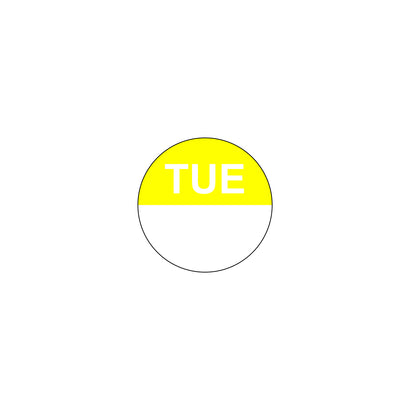 Removable Date Sticker Round Tuesday 24mm