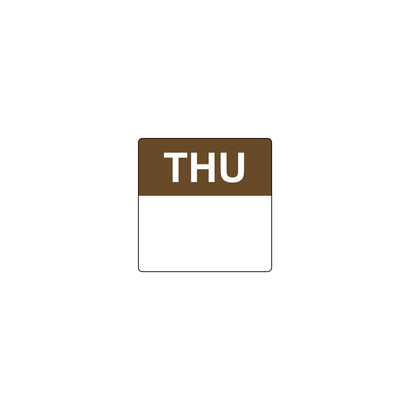 Removable Date Sticker Square Thursday 40mm