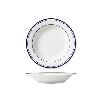 Maxwell & Williams Bistro Blue Rim Flat Rim Soup Bowl 230x37mm
