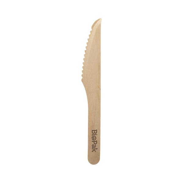 BP.HY-16K BioPak FSC Wooden Knife 160mm Globe Importers Adelaide Hospitality Supplies