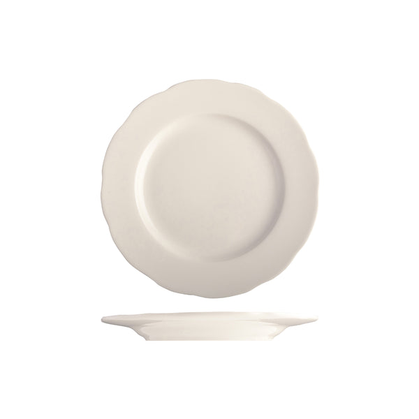 Round Scalloped Wide Rim Plate 228mm