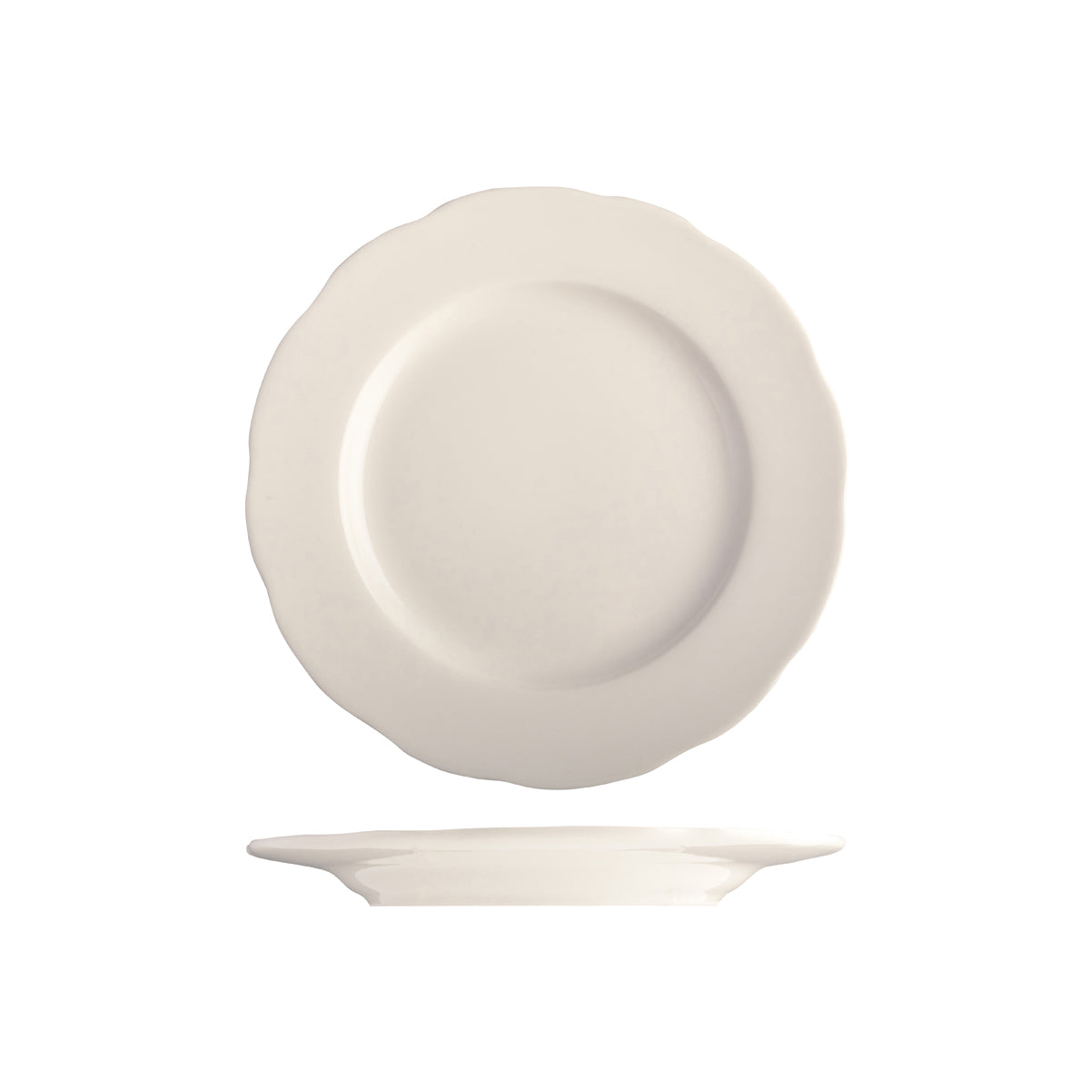 Round Scalloped Wide Rim Plate 243mm