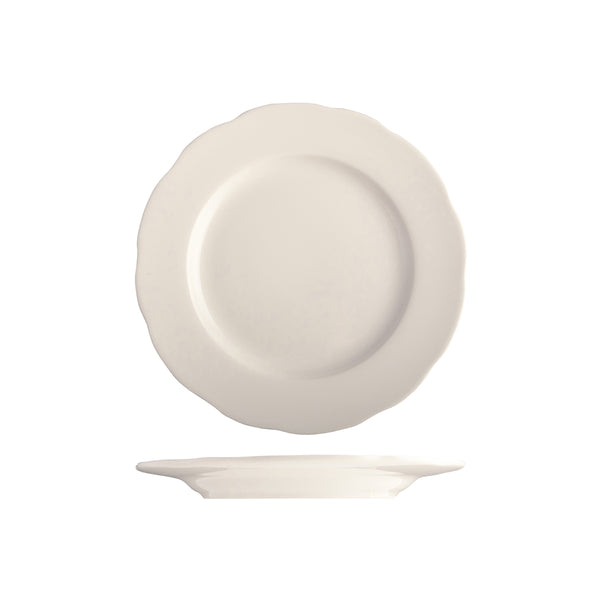Round Scalloped Wide Rim Plate 243mm