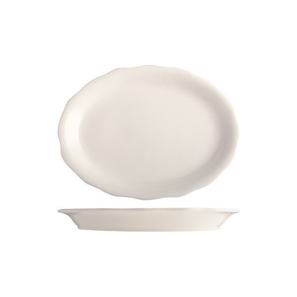 Oval Scalloped Wide Rim Plate 292x222mm
