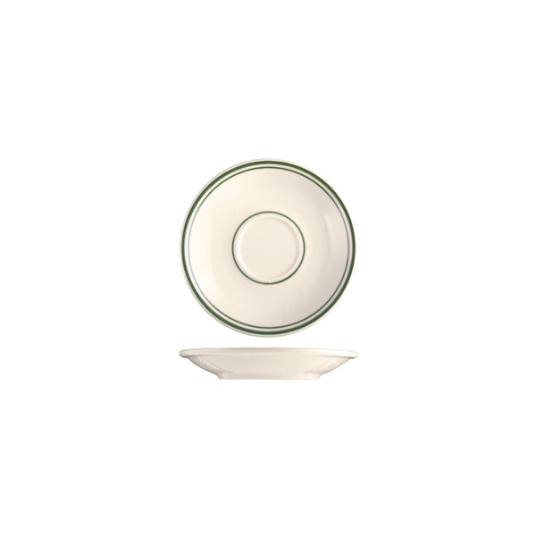 TX110109 Tuxton Green Bay Espresso Saucer 127mm Globe Importers Adelaide Hospitality Supplies