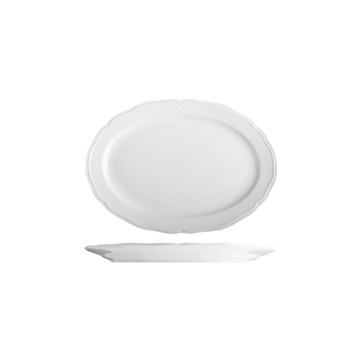 Tuxton Charleston Oval Wide Rim Plate 230x152mm