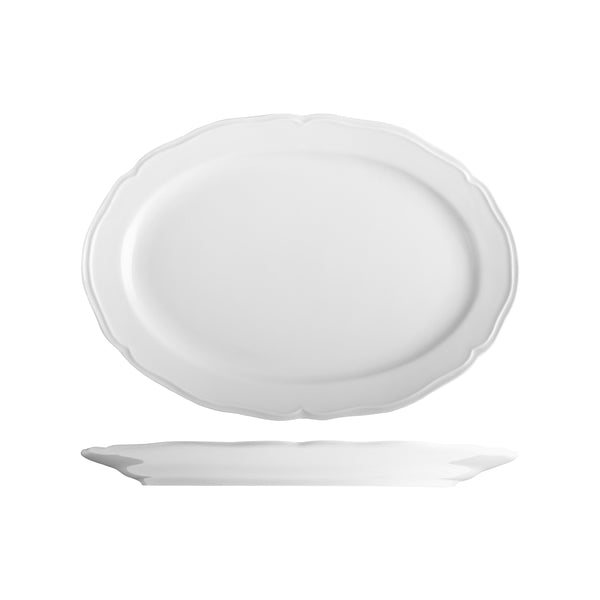 Tuxton Charleston Oval Wide Rim Plate 320x225mm