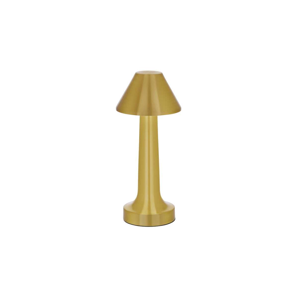 1000100 Tablekraft Ambience Helena Cordless LED Table Lamp Brushed Brass 97x220mm Globe Importers Adelaide Hospitality Supplies