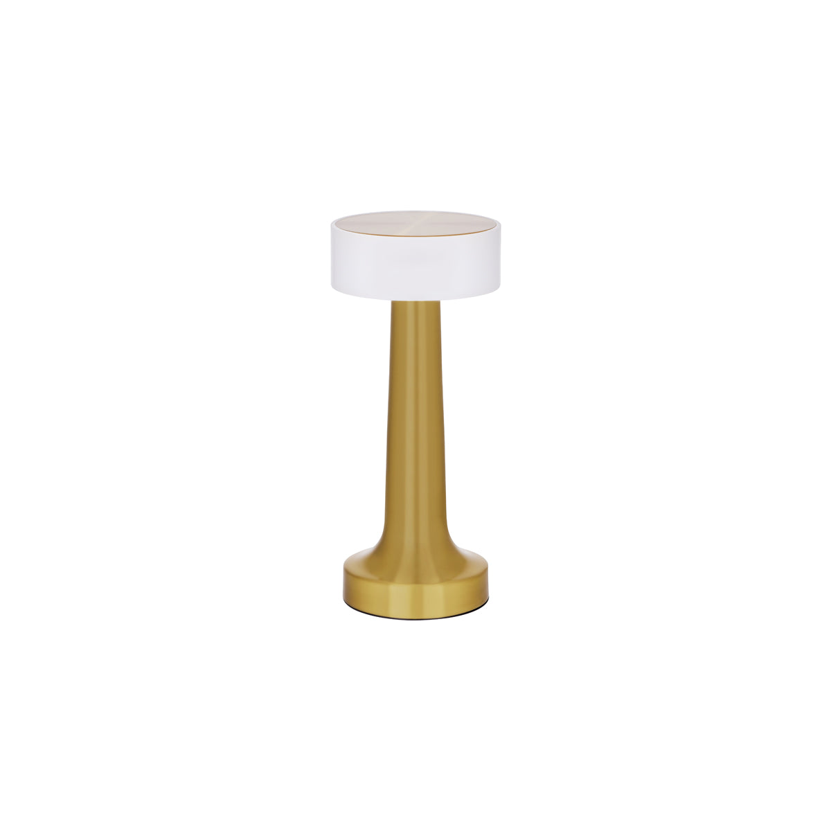 1000130 Tablekraft Ambience Aura Cordless LED Table Lamp Brushed Brass 90x205mm Globe Importers Adelaide Hospitality Supplies