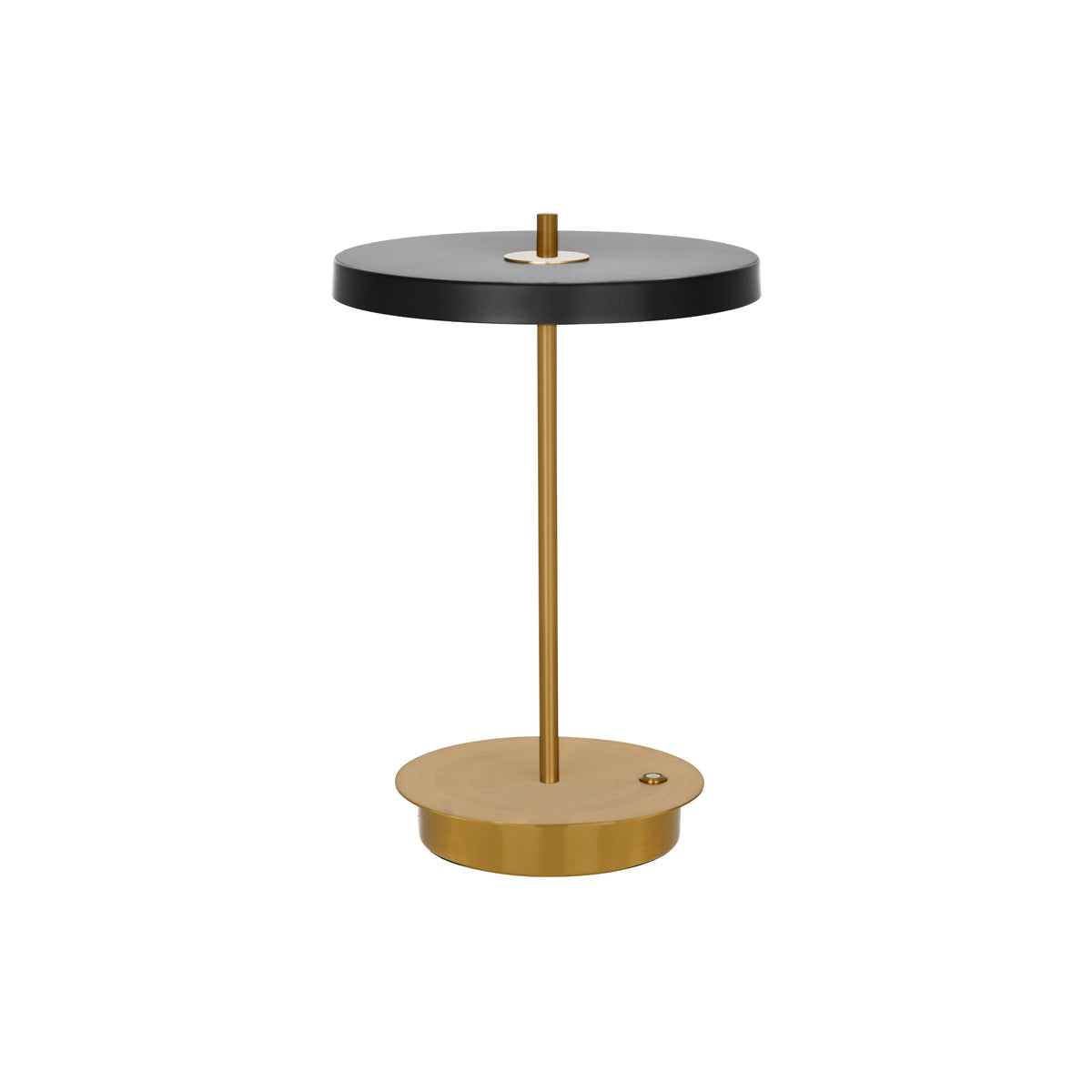 1000205 Tablekraft Camilla Cordless LED Table Lamp Brass Black 200x280mm Globe Importers Adelaide Hospitality Supplies