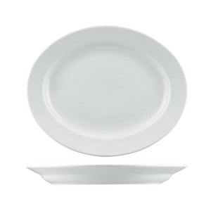 2216 Long Fine Arlington Deep Oval Plate Wide Rim Globe Importers Adelaide Hospitality Supplies