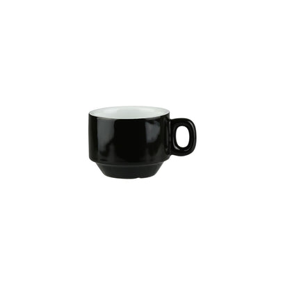 Classicware Stackable Cup - Stackable Cup Gloss Black with White Interior 220ml