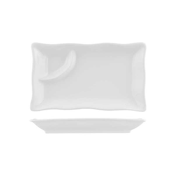 400.188 Long Fine Classicware Rectangular Platter With Sauce Dish Globe Importers Adelaide Hospitality Supplies
