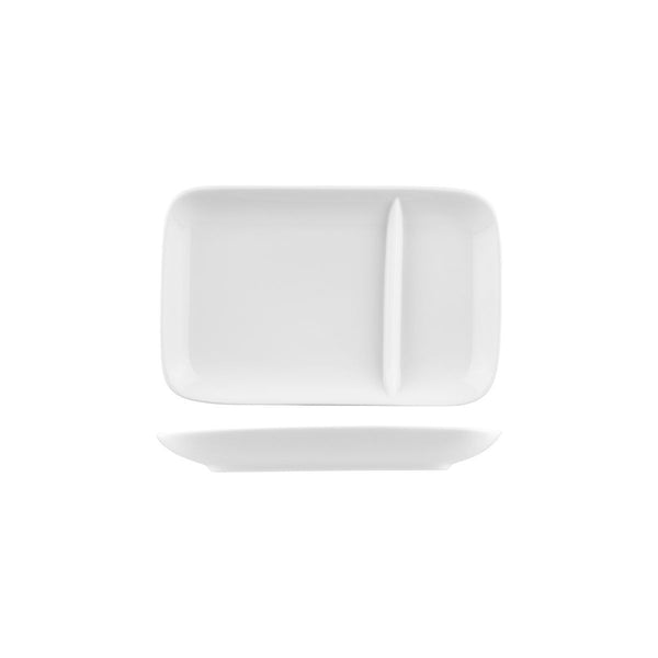 400.69 Long Fine Classicware Healthcare Rectangular Plate With Divider Globe Importers Adelaide Hospitality Supplies