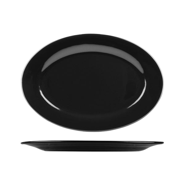 486-BLK Long Fine Classicware Oval Plate Wide Rim Globe Importers Adelaide Hospitality Supplies
