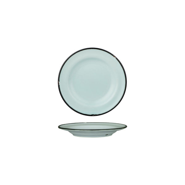 94106-PB Luzerne Tintin Blue Black Round Plate Wide Rim Globe Importers Adelaide Hospitality Supplies