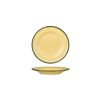 Tintin Sand / Green Round Plate Wide Rim - Round Plate Wide Rim 170mm (24/ctn)