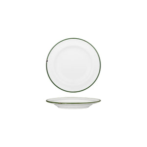 94106-WG Luzerne Tintin White Green Round Plate Wide Rim Globe Importers Adelaide Hospitality Supplies