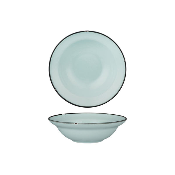 94127-PB Luzerne Tintin Blue Black Round Deep Plate / Bowl Globe Importers Adelaide Hospitality Supplies
