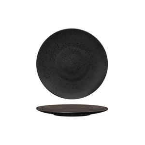 94408-LB Luzerne Lava Black Round Flat Coupe Plate Globe Importers Adelaide Hospitality Supplies