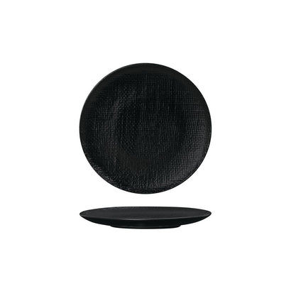 Linen Black Round Flat Coupe Plate - Round Flat Coupe Plate 180mm (48/ctn)