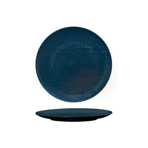 94508-BL Luzerne Linen Navy Blue Round Flat Coupe Plate Globe Importers Adelaide Hospitality Supplies