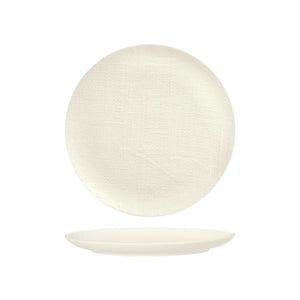 94510-W Luzerne Linen White Round Flat Coupe Plate Globe Importers Adelaide Hospitality Supplies
