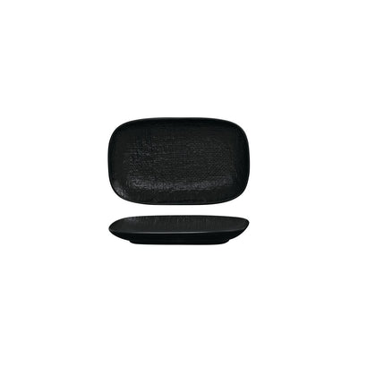 Linen Black Oblong Plate - Oblong Plate 175 x 110mm (48/ctn)