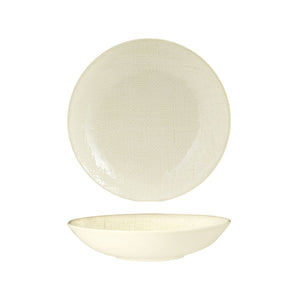 94553-RW Luzerne Linen Reactive White Round Share Bowl Globe Importers Adelaide Hospitality Supplies