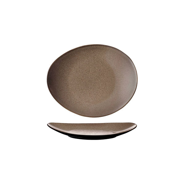 948531 Luzerne Rustic Chestnut Oval Coupe Plate Globe Importers Adelaide Hospitality Supplies