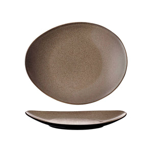 948532 Luzerne Rustic Chestnut Oval Coupe Plate Globe Importers Adelaide Hospitality Supplies