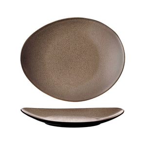 948533 Luzerne Rustic Chestnut Oval Coupe Plate Globe Importers Adelaide Hospitality Supplies