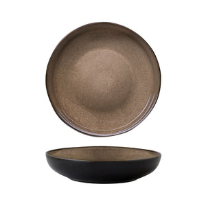 948553 Luzerne Rustic Chestnut Round Share Bowl Globe Importers Adelaide Hospitality Supplies