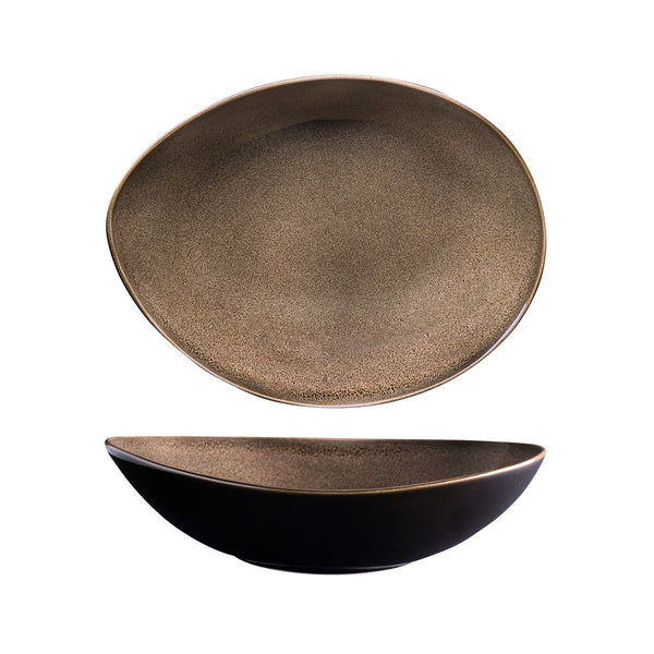 948576 Luzerne Rustic Chestnut Oval Share Bowl Globe Importers Adelaide Hospitality Supplies