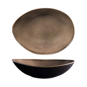 948577 Luzerne Rustic Chestnut Oval Share Bowl Globe Importers Adelaide Hospitality Supplies
