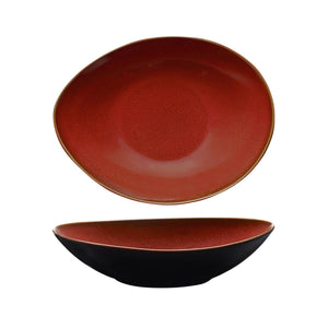 948876 Luzerne Rustic Crimson Oval Share Bowl Globe Importers Adelaide Hospitality Supplies