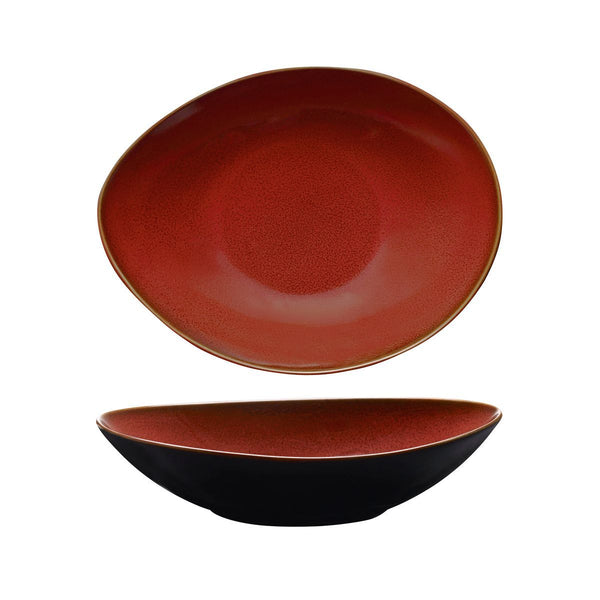 948876 Luzerne Rustic Crimson Oval Share Bowl Globe Importers Adelaide Hospitality Supplies