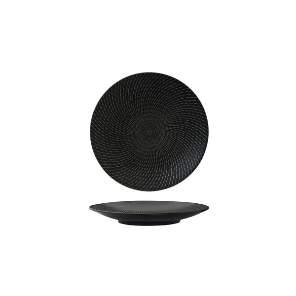 94906-BK Luzerne Zen Black Swirl Round Coupe Plate Globe Importers Adelaide Hospitality Supplies