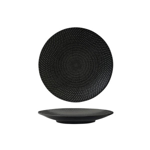 94908-BK Luzerne Zen Black Swirl Round Coupe Plate Globe Importers Adelaide Hospitality Supplies