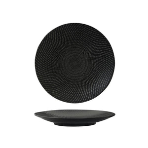 94909-BK Luzerne Zen Black Swirl Round Coupe Plate Globe Importers Adelaide Hospitality Supplies