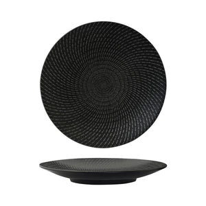 94911-BK Luzerne Zen Black Swirl Round Coupe Plate Globe Importers Adelaide Hospitality Supplies