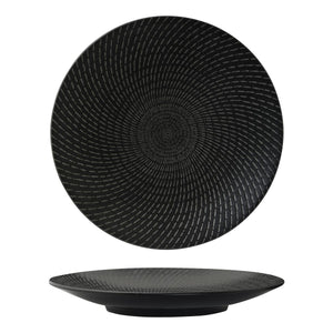 94912-BK Luzerne Zen Black Swirl Round Coupe Plate Globe Importers Adelaide Hospitality Supplies