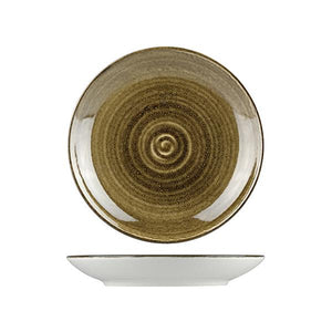 9933-ARTGY Long Fine Artisense Grey Round Deep Coupe Plate Globe Importers Adelaide Hospitality Supplies